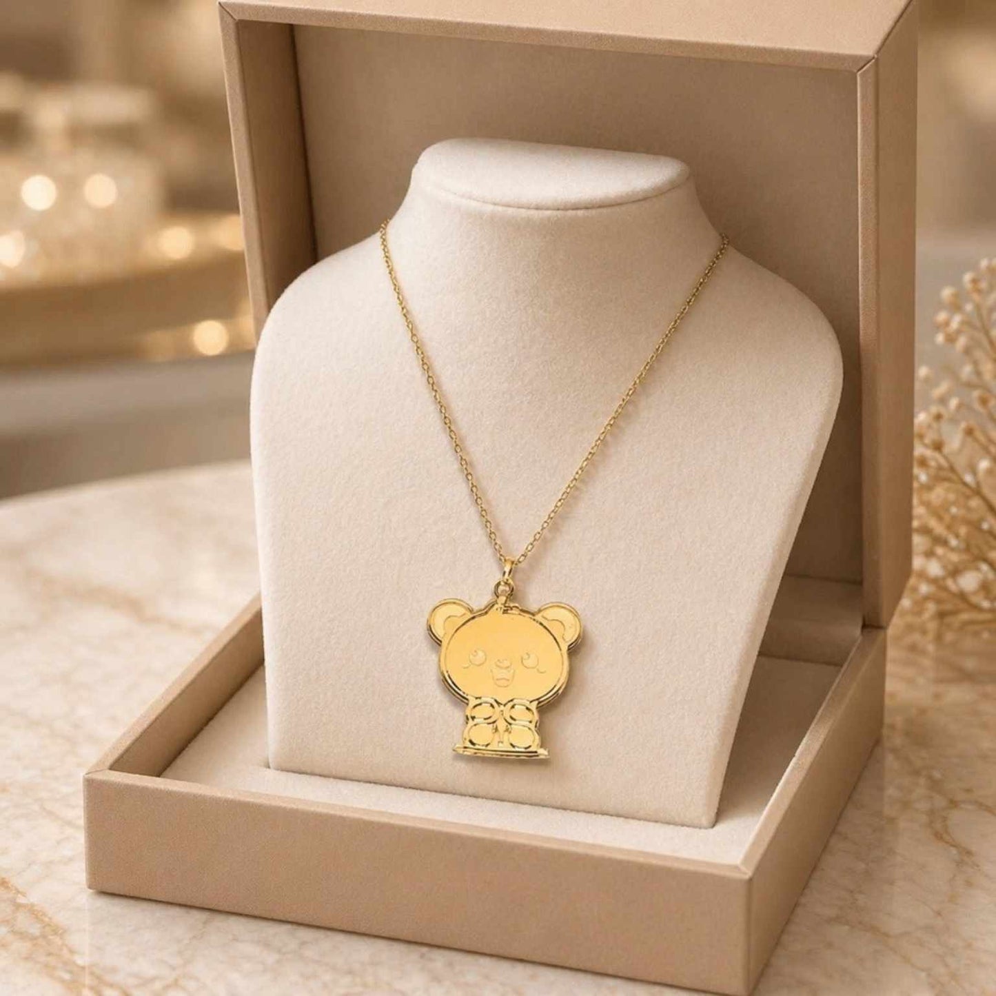 Kawaii Teddy Pop Necklace – Cute Acrylic Bear Pendant