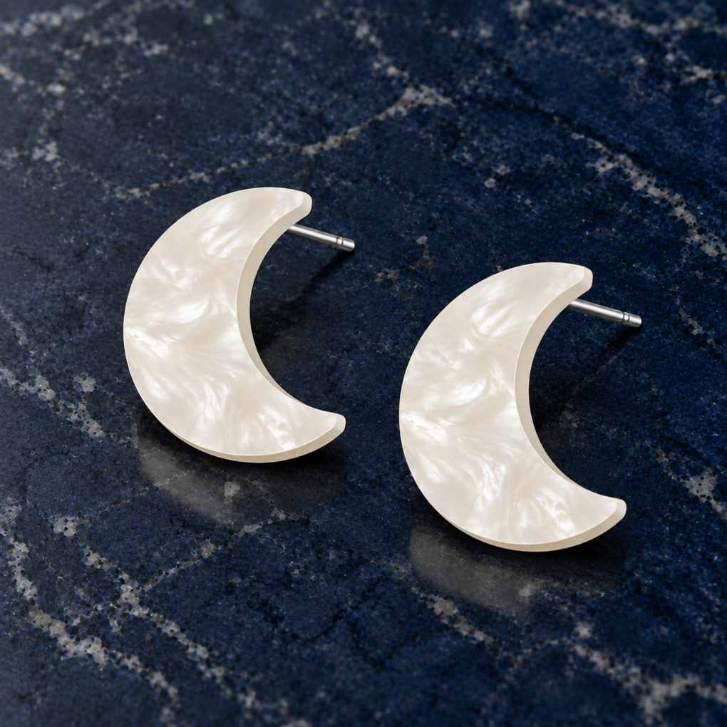 Moon Glow Charm Earrings | Studs