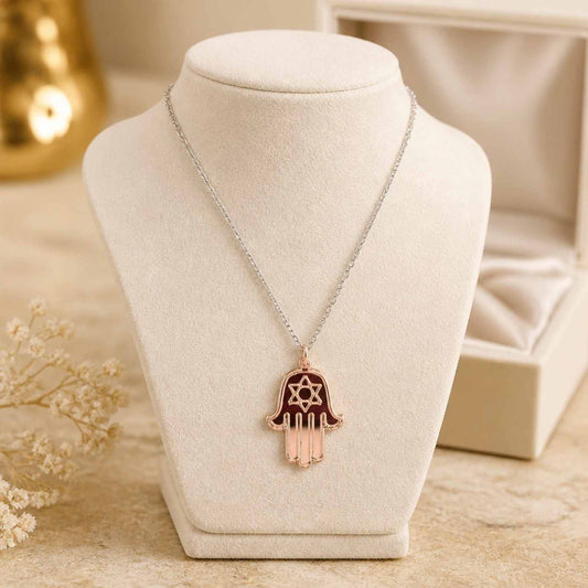 Hamsa Star of David Necklace – Jewish Protection Pendant