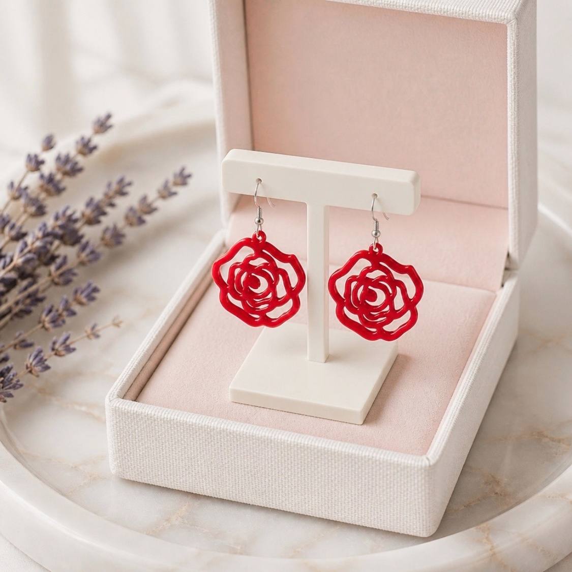 Grande Rose Silhouette Earrings
