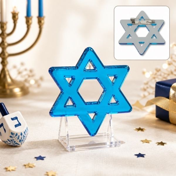 Magen David Pin - 2 blue choices