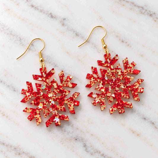Glitter Snowflake Earrings - PREORDER