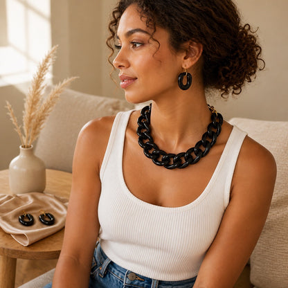 Black Cuban Link Necklace