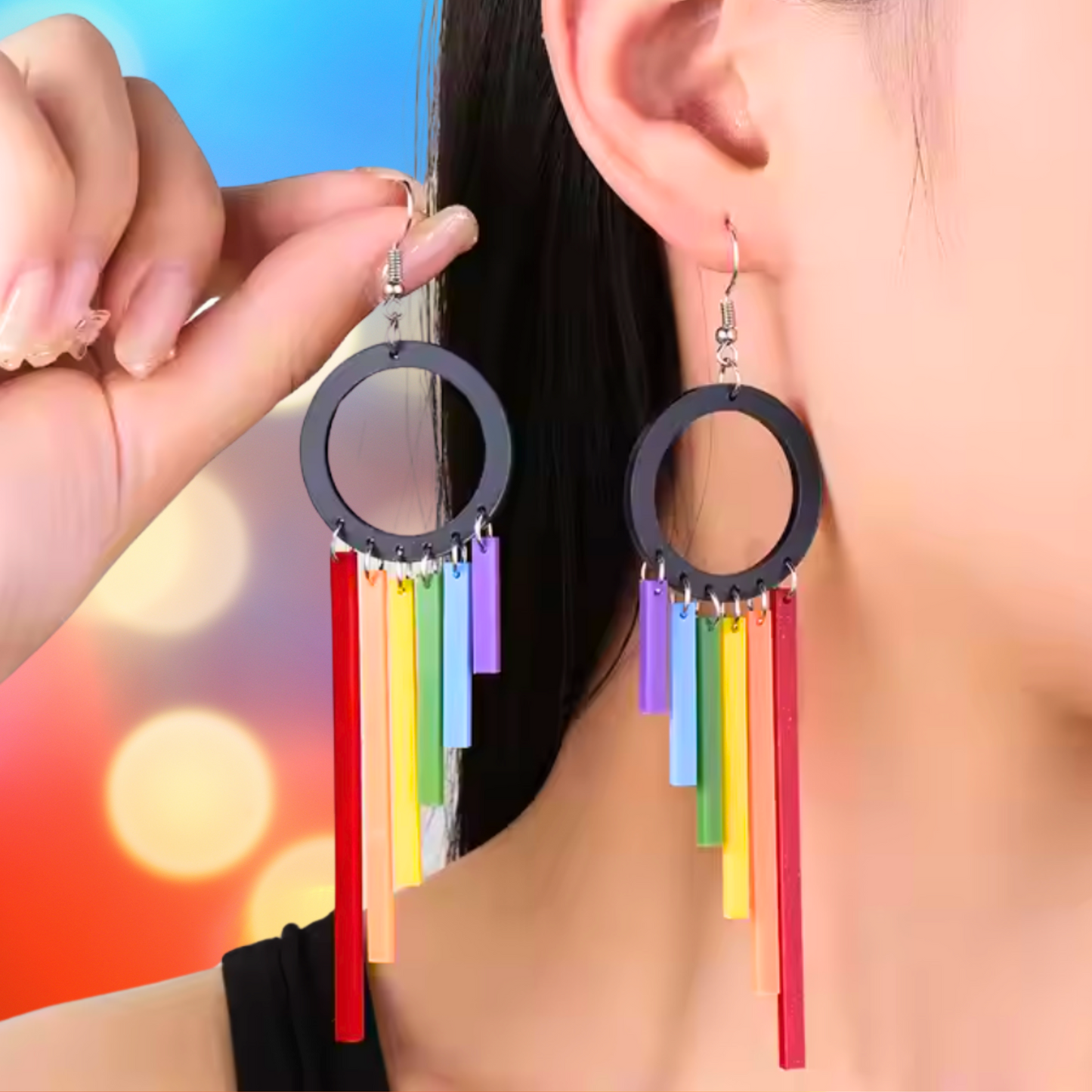 Rainbow Dangle Earrings