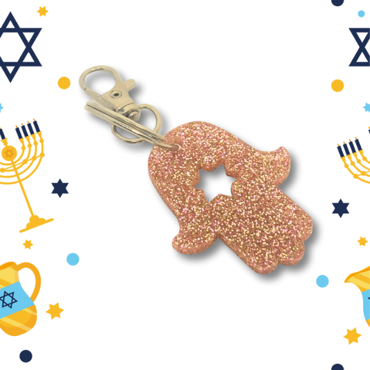 Star of David Hamsa Keychain