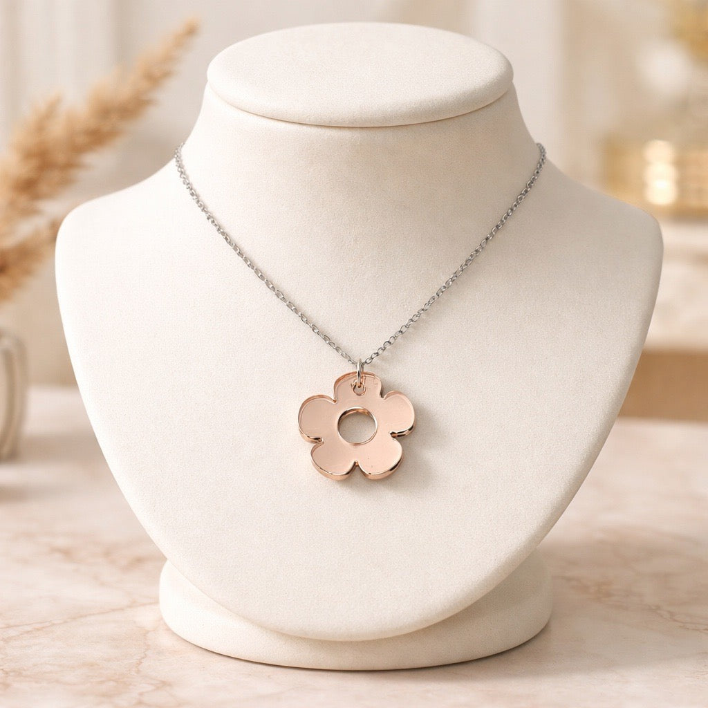 Bloom Flower Midi Earring & Necklace Set