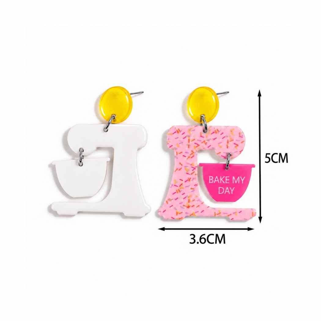 Stand mixer statement earrings for bakers