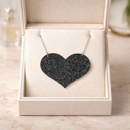 Love Heart Maxi Necklace | Mirror, Glitter & Acrylic | SassyBirds