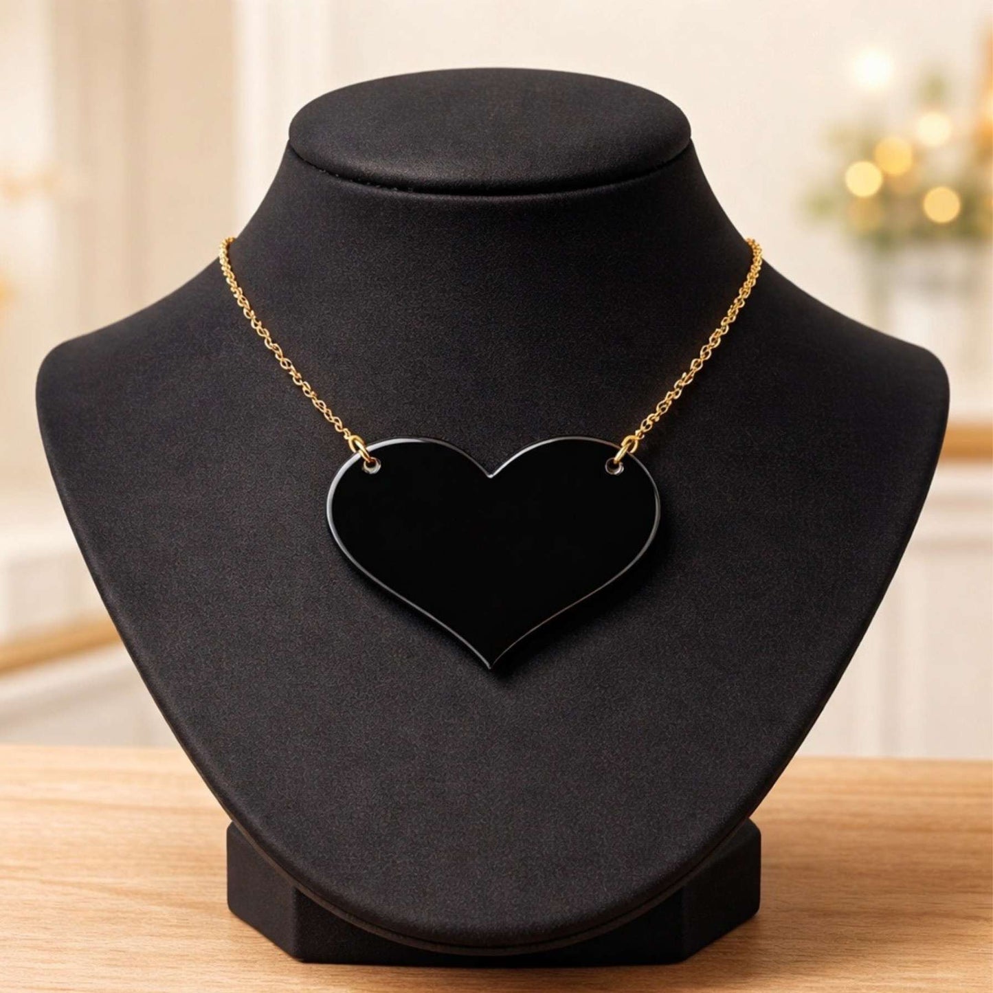 Love Heart Maxi Necklace | Mirror, Glitter & Acrylic | SassyBirds