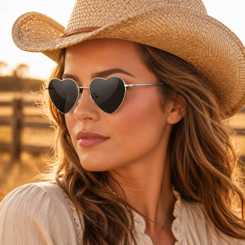BLACK SUNGLASSES | SILVER FRAME