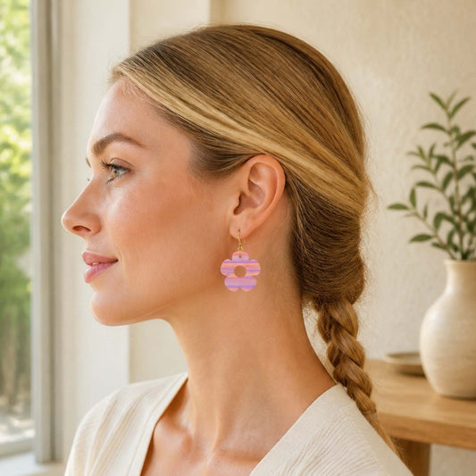 Bloom Flower Acrylic Earrings – Statement Floral Earrings