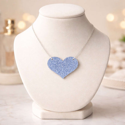 Love Heart Maxi Necklace | Mirror, Glitter & Acrylic | SassyBirds