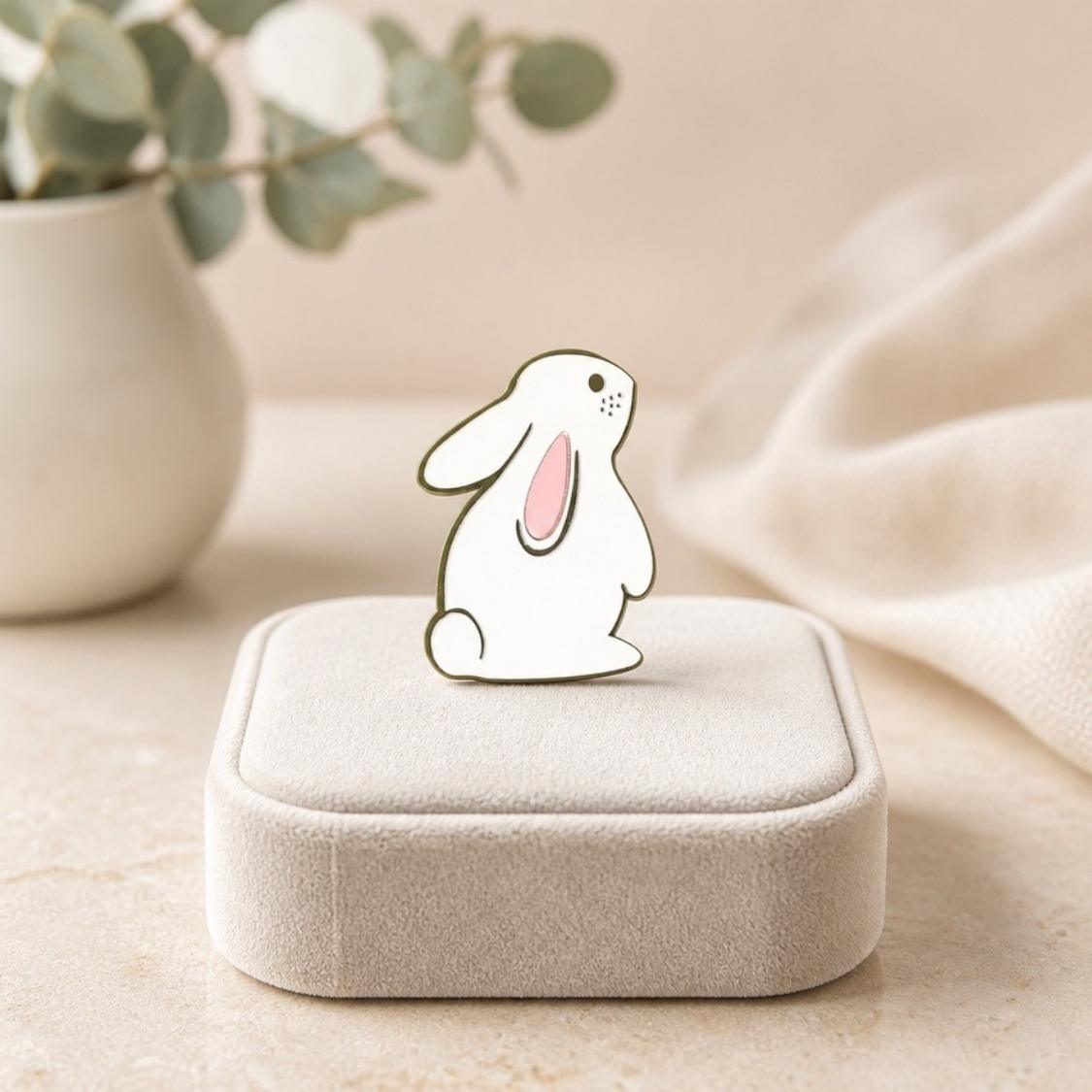 White Bunny Pin