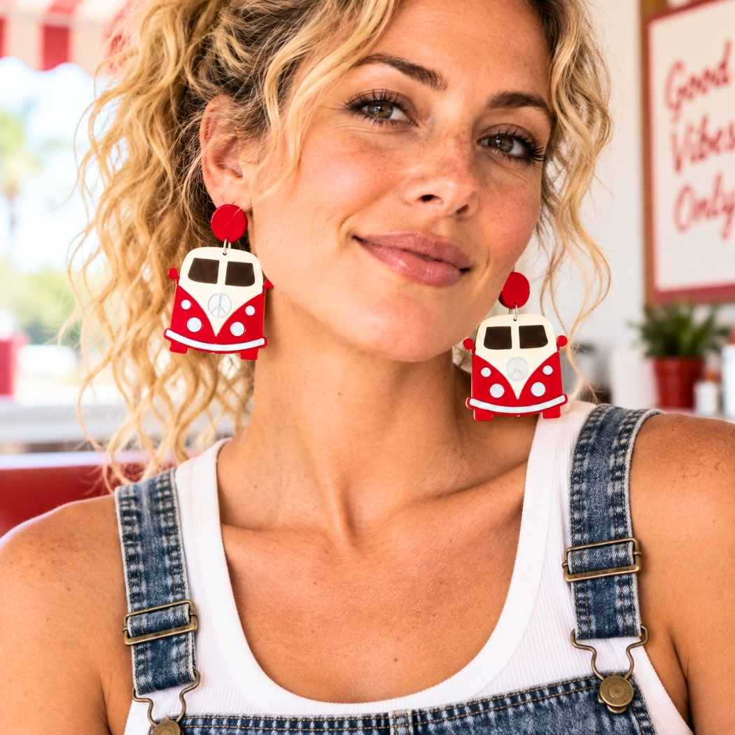 Lightweight camper van statement earrings by SassyBirds