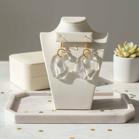 Lucite Cuban Link Earrings