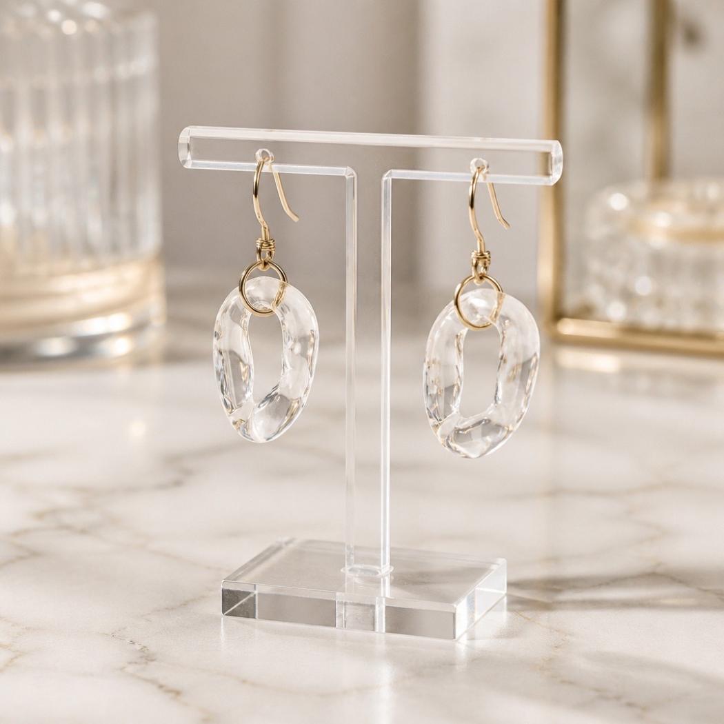 Lucite Cuban Link Earrings