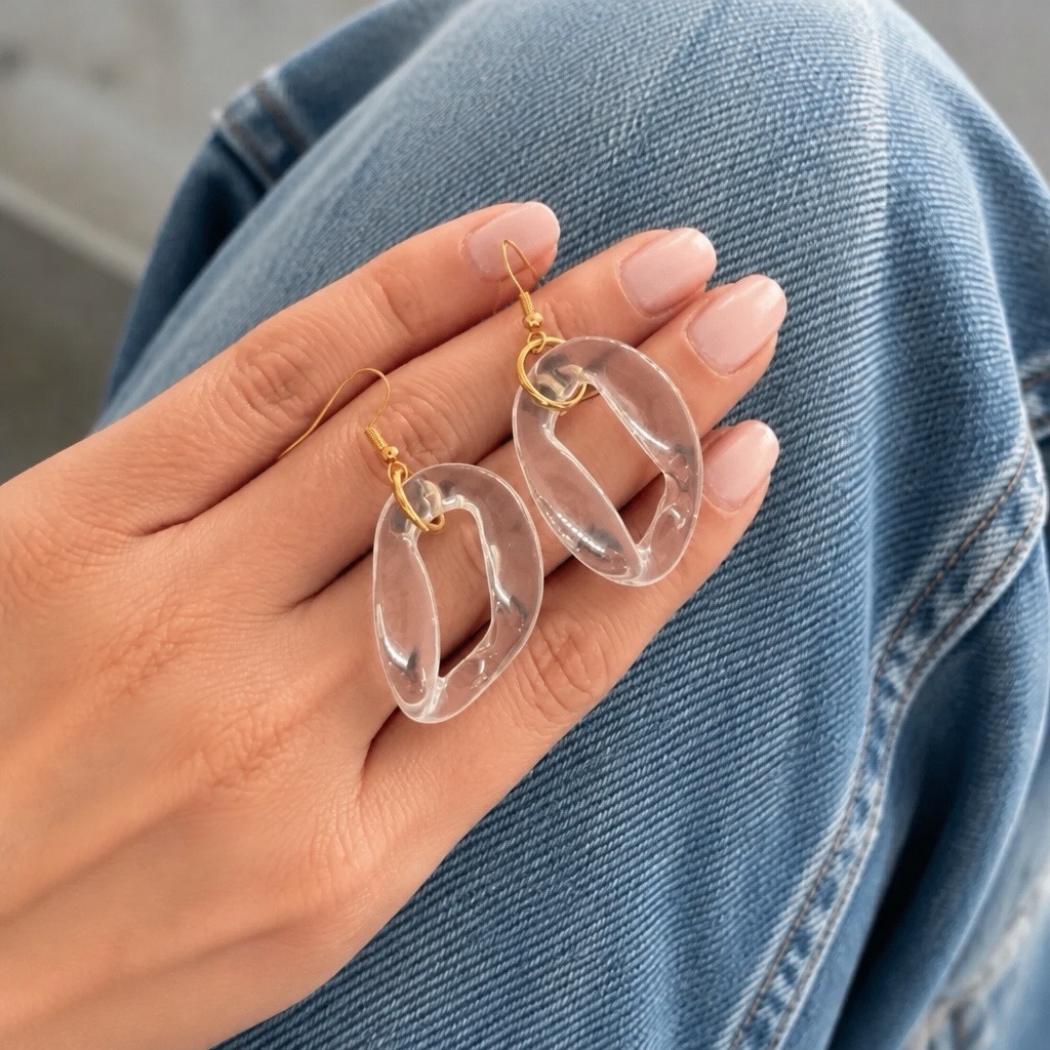 Lucite Cuban Link Earrings