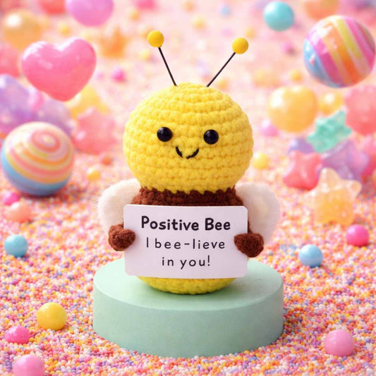 Bella the Bee Crochet Stuffed Animal with Positive Affirmation