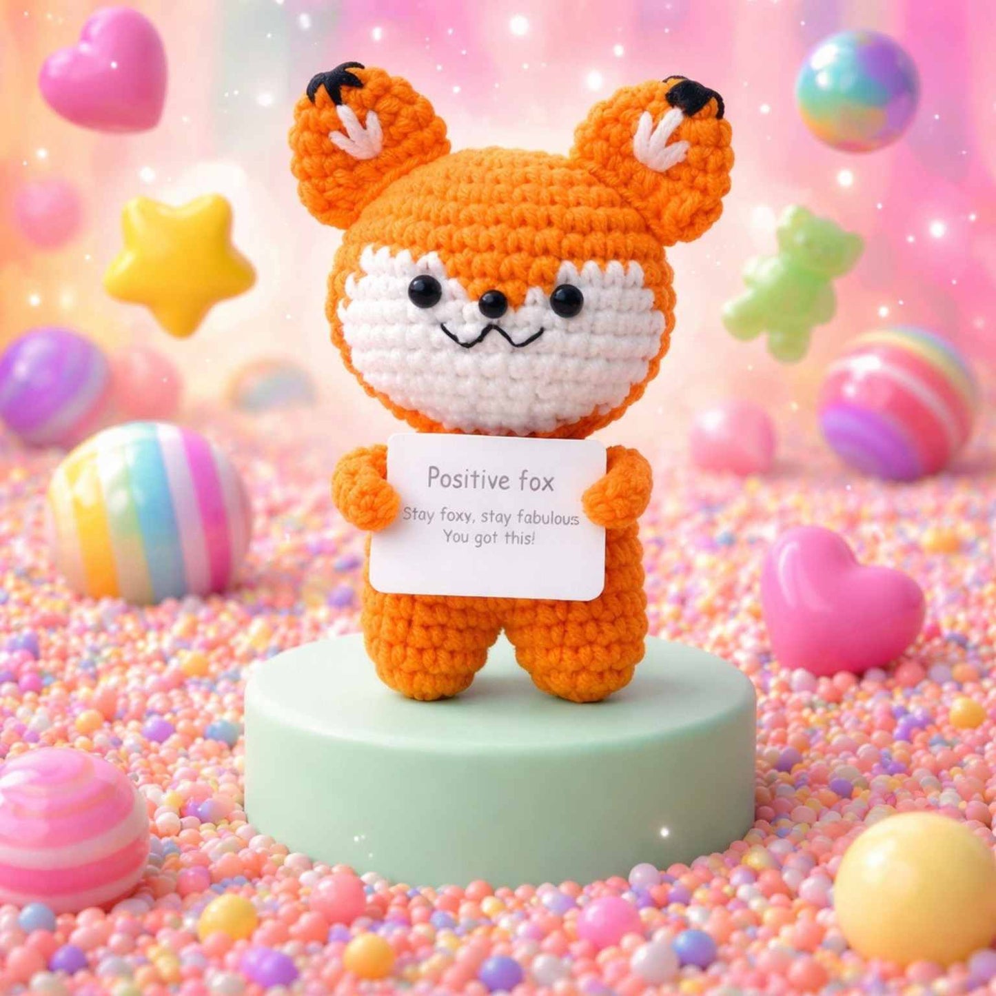 Crochet Stuffed Animal with Positive Affirmation Bundles - Special Offer