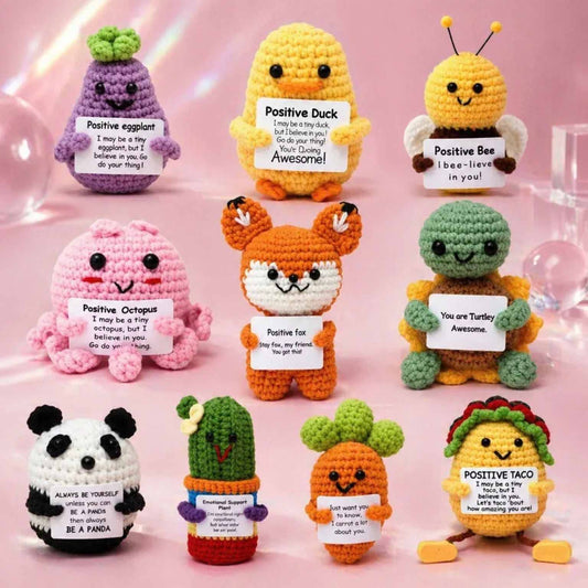 Crochet Stuffed Animal with Positive Affirmation Bundles - Special Offer