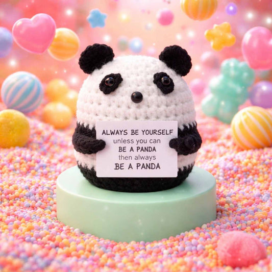 Pete the Panda Crochet Stuffed Animal with Positive Affirmation