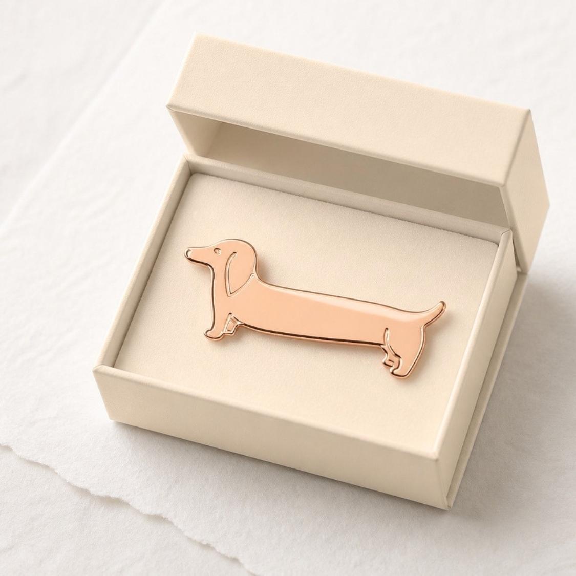 Mirror Dachshund Pin | Doxie Dog Acrylic Brooch