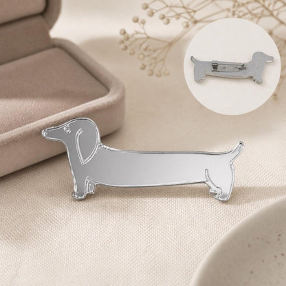 Mirror Dachshund Pin | Doxie Dog Acrylic Brooch