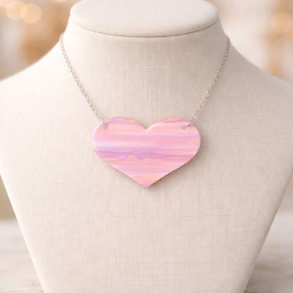 Love Heart Maxi Necklace | Mirror, Glitter & Acrylic | SassyBirds