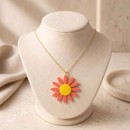 Daisy Charm Necklace – Floral Acrylic Necklace in 3 Styles