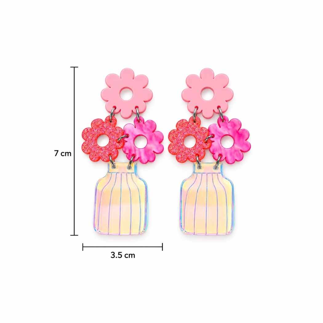 Lightweight floral statement earrings by SassyBirds
