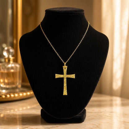 Gold & Silver Tone Cross Necklace – Minimalist Faith Pendant
