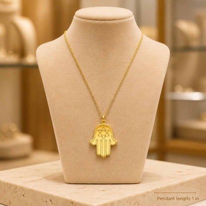 Hamsa Star of David Necklace – Jewish Protection Pendant