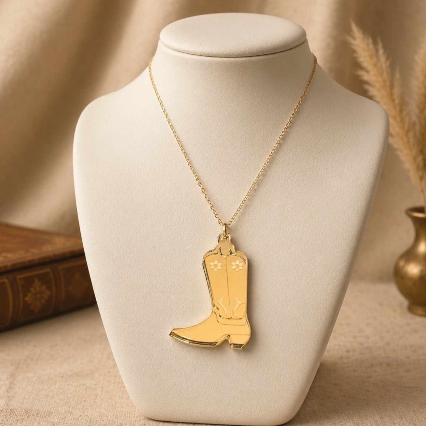 Cowboy Boot Necklace – Western Style Acrylic Pendant | SassyBirds