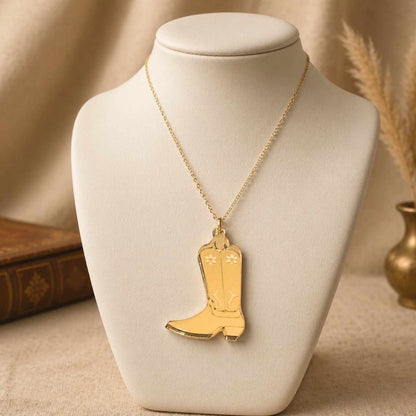 Cowboy Boot Necklace – Western Style Acrylic Pendant | SassyBirds
