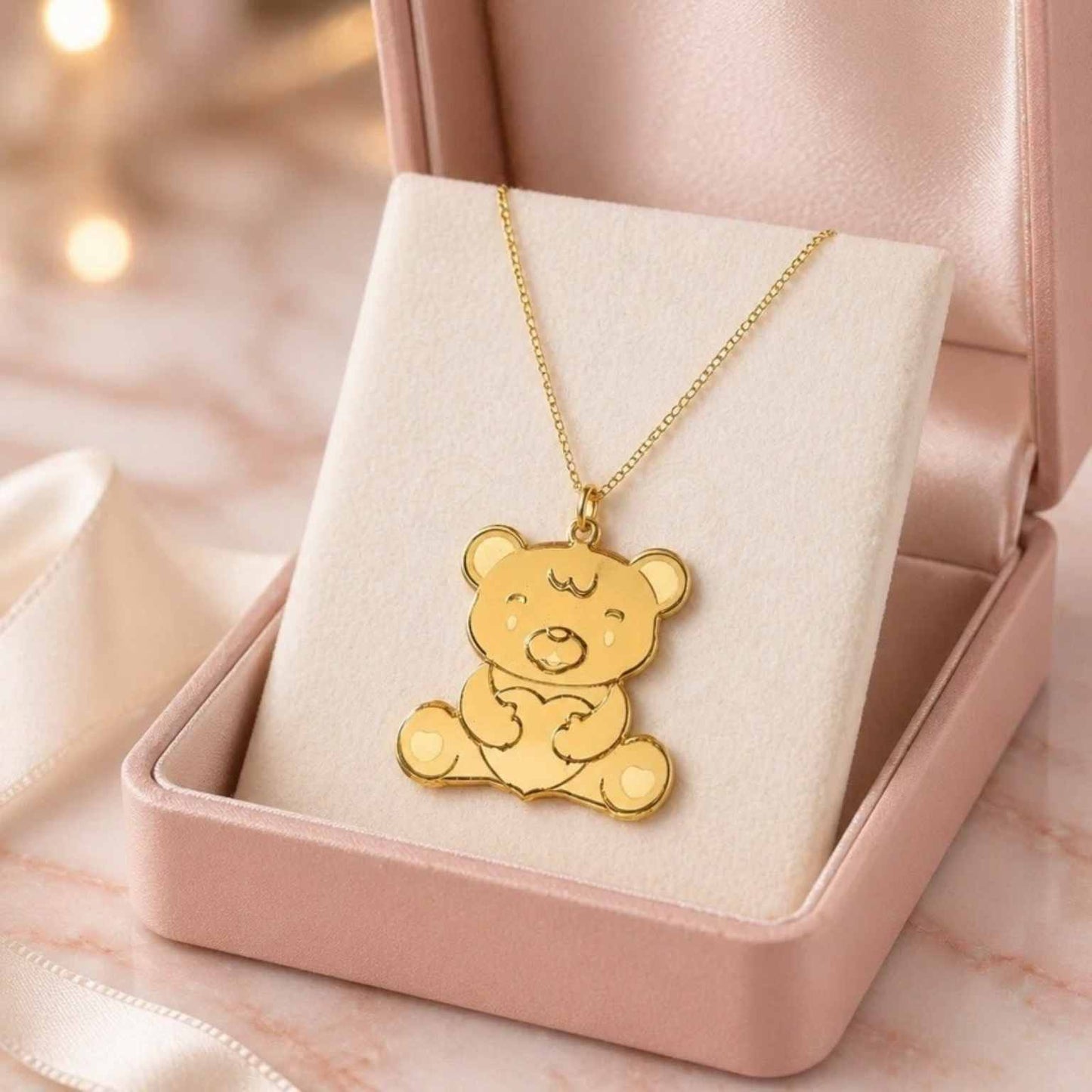 Sasha the Bear Necklace - Cute Acrylic Bear Pendant