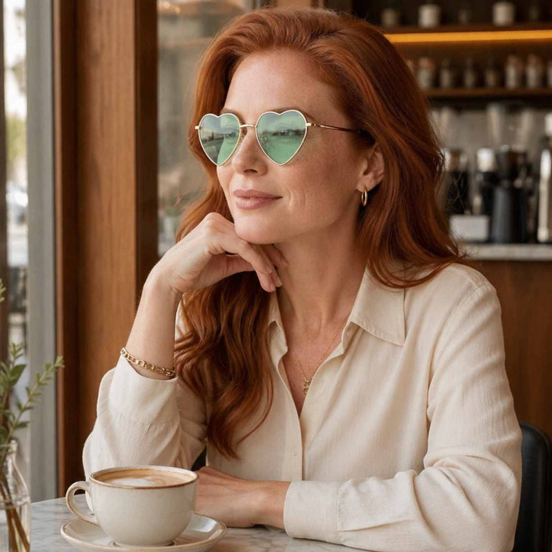 GREEN SUNGLASSES | GOLD FRAMES