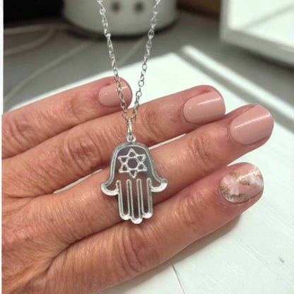 Hamsa Star of David Necklace – Jewish Protection Pendant