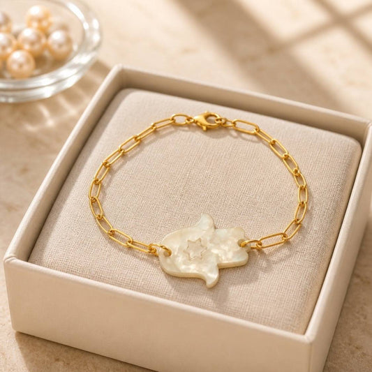 Hamsa Star of David Anklet