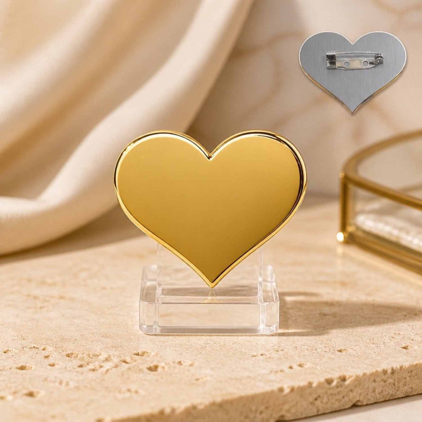 Love Heart Pin – Custom Acrylic Heart Brooch