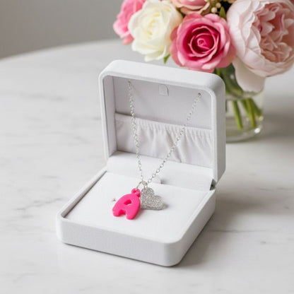 Heart Charm Initial Necklace