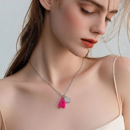 Heart Charm Initial Necklace