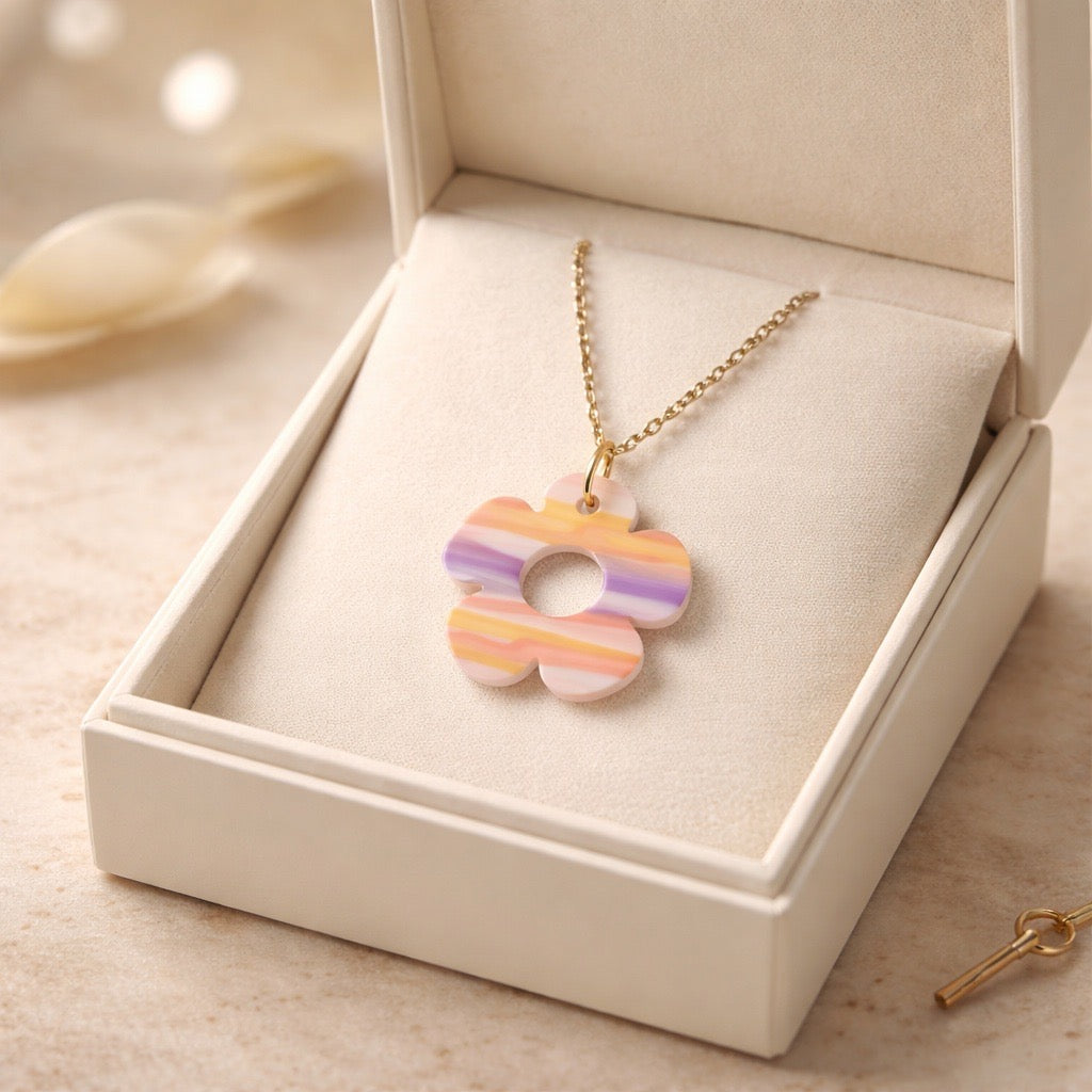 Bloom Flower Midi Earring & Necklace Set