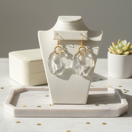Lucite Cuban Link Earrings