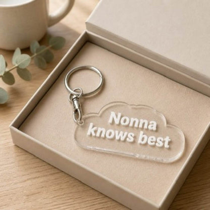 [Blank] Knows Best Personalized Keychain Purse Charm