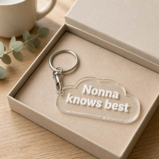 [Blank] Knows Best Personalized Keychain Purse Charm