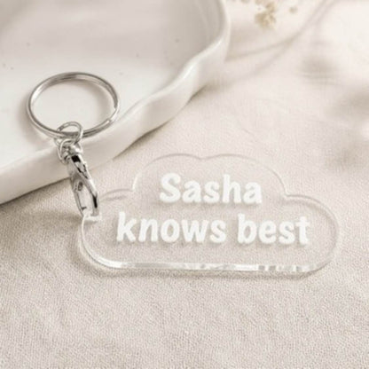 [Blank] Knows Best Personalized Keychain Purse Charm