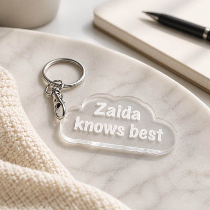 [Blank] Knows Best Personalized Keychain Purse Charm