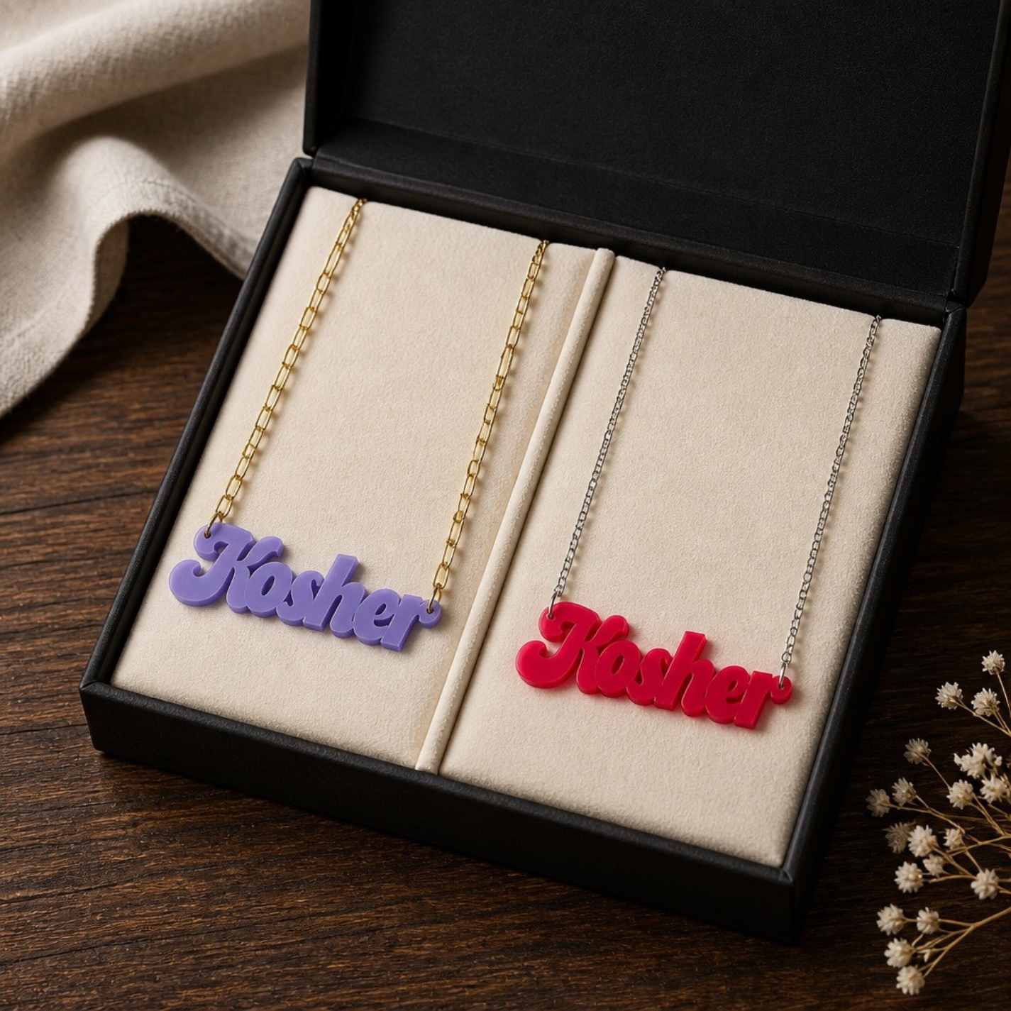 Kosher Necklace – Jewish Statement Acrylic Necklace