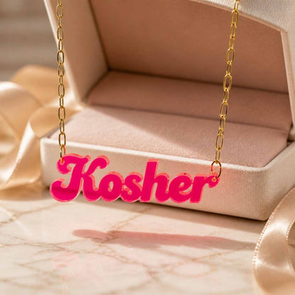 Kosher Necklace – Jewish Statement Acrylic Necklace