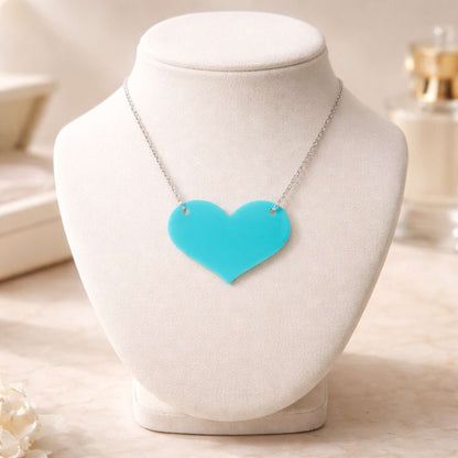 Love Heart Maxi Necklace | Mirror, Glitter & Acrylic | SassyBirds